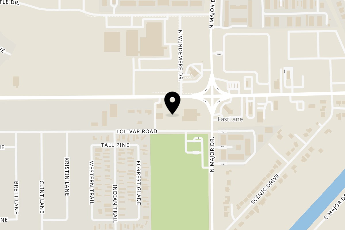 Map showing the location of Spoon it! Frozen Yogurt Factory on 7515 TX-105 suite 102 in Beaumont